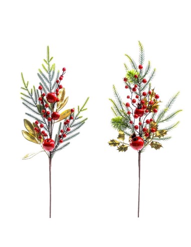 FIORI: vendita online Tralcio natalizio 73cm con bacche rosse in plastica assortite, decorazione elegante per albero e ghirla...