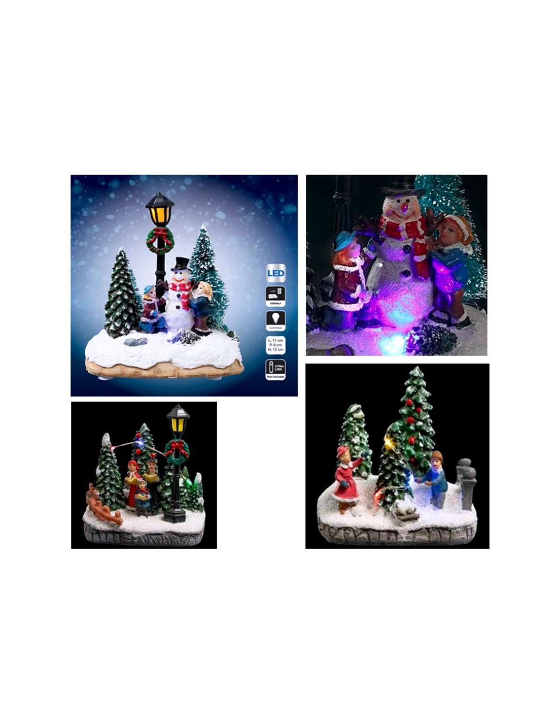 OGGETTISTICA NATALE: vendita online Decorazione paesaggio natalizio di Natale in resina assortito con luci LED - La magia di ...