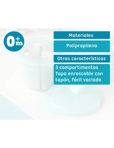 Dosatore latte in polvere girevole celeste a 3 scomparti | Shopincasa 2