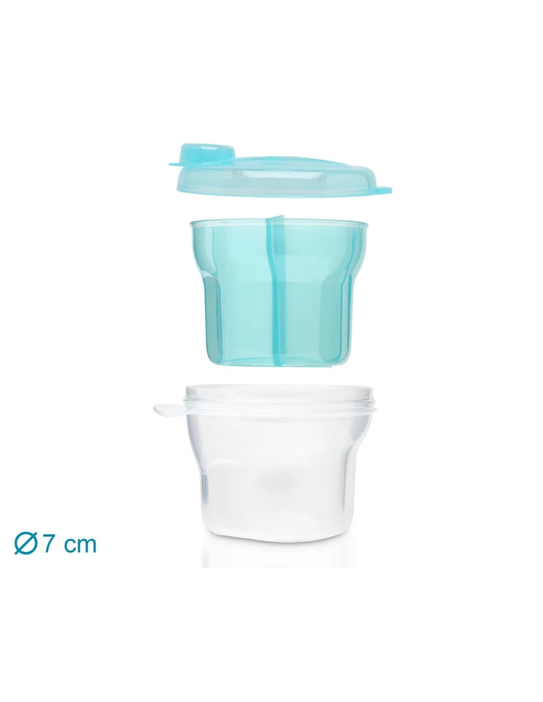 Dosatore latte in polvere girevole celeste a 3 scomparti | Shopincasa