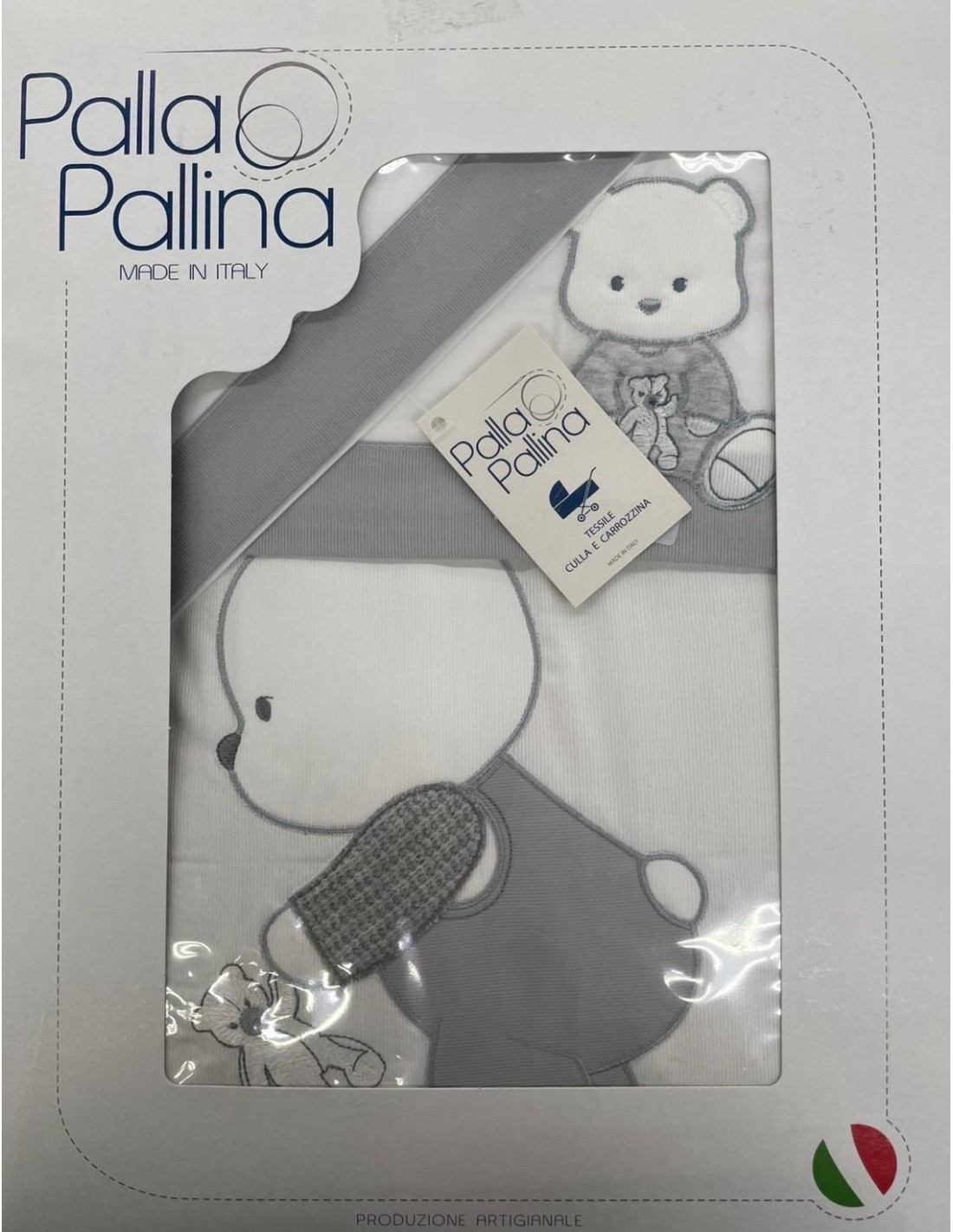 Completo piumone carrozzina Il Dono Grigio | 100% cotone Made in Italy | Shopincasa