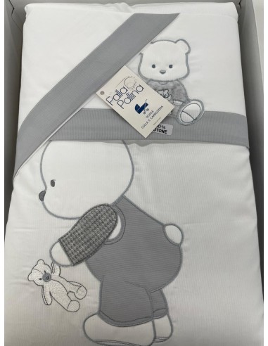 Completo piumone carrozzina Il Dono Grigio | 100% cotone Made in Italy | Shopincasa