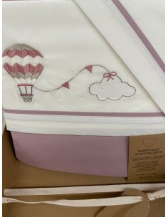 Completo 3 pezzi cotone lettino Balloon Old Rose | 100% cotone Made in Italy | Shopincasa 2