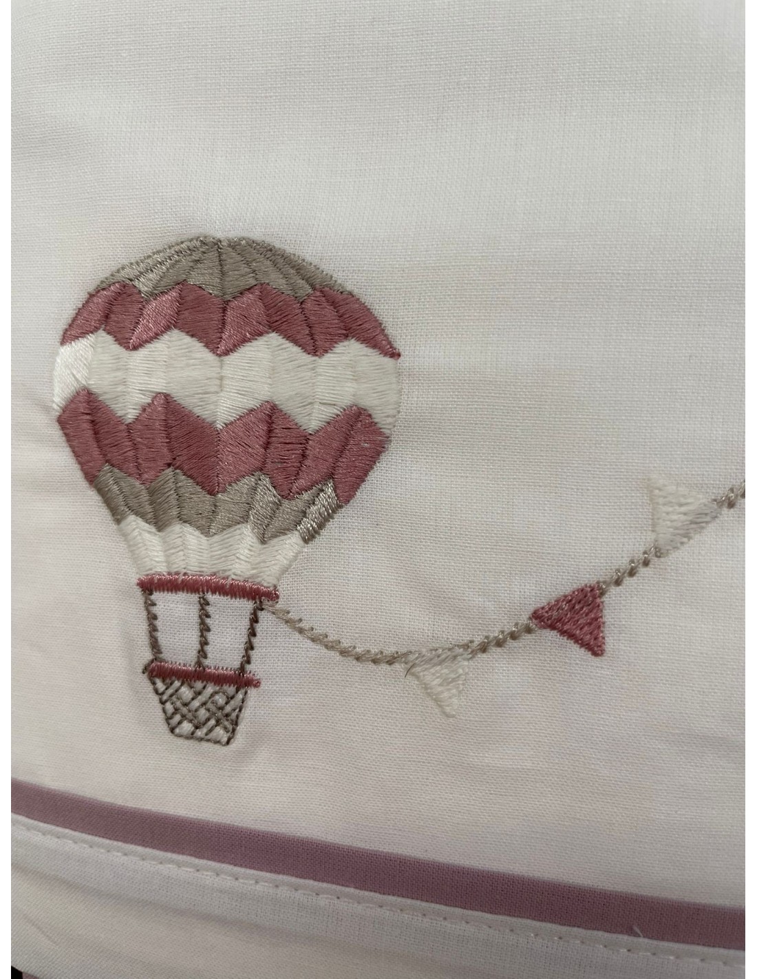 Completo 3 pezzi cotone lettino Balloon Old Rose | 100% cotone Made in Italy | Shopincasa