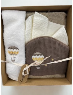 Kit regalo Balloon Moka | 100% cotone Made in Italy | Shopincasa