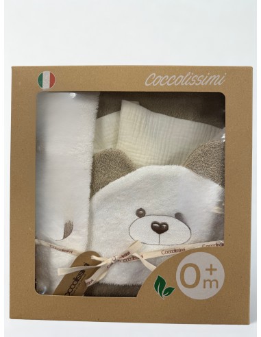 Kit regalo Teddy Moka | 100% cotone Made in Italy | Shopincasa