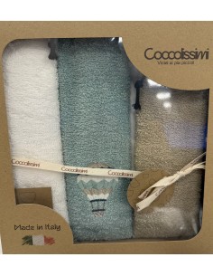 Tris asciugamani Balloon Agave | 100% cotone Made in Italy | Shopincasa