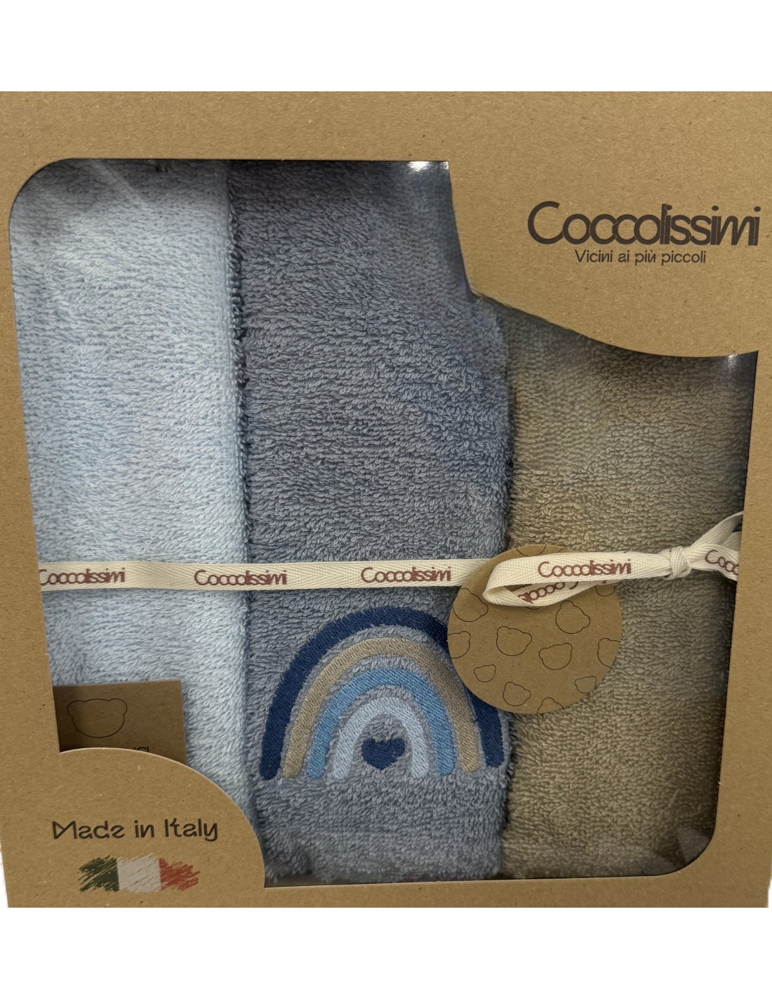 Tris asciugamani Rainbow Avio | 100% cotone Made in Italy | Shopincasa