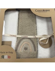 Tris asciugamani Rainbow Moka | 100% cotone Made in Italy | Shopincasa