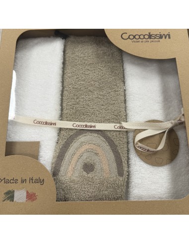 Tris asciugamani Rainbow Moka | 100% cotone Made in Italy | Shopincasa