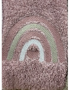Tris asciugamani Rainbow Old Rose | 100% cotone Made in Italy | Shopincasa