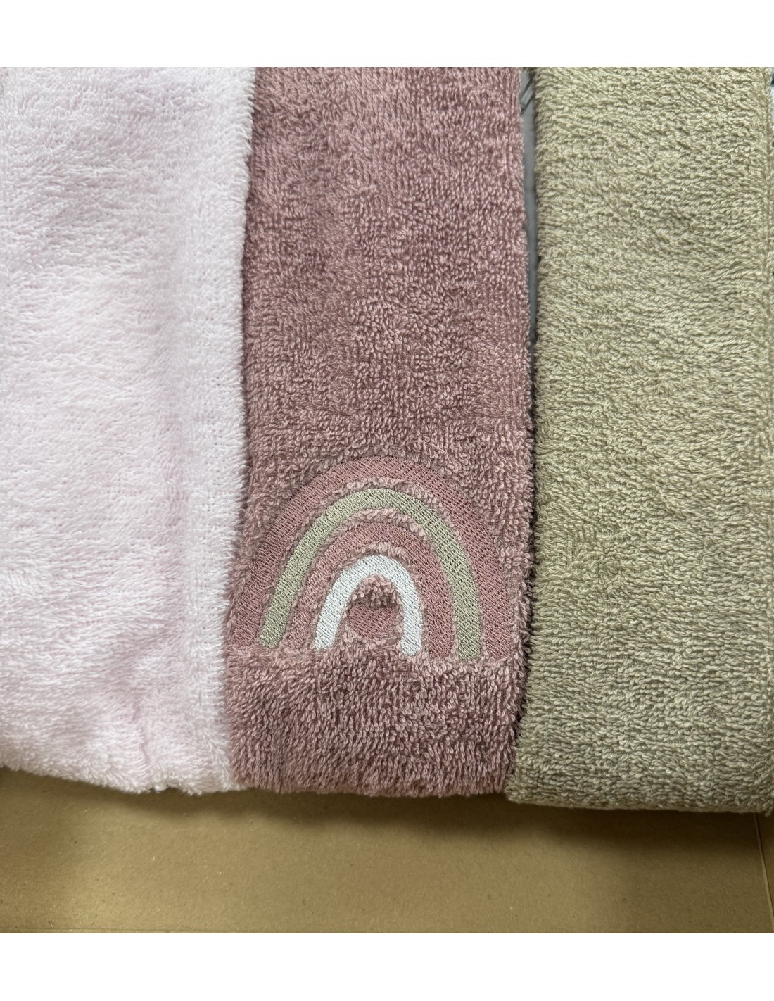 Tris asciugamani Rainbow Old Rose | 100% cotone Made in Italy | Shopincasa