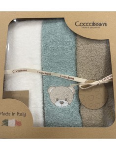 Tris asciugamani Teddy Agave | 100% cotone Made in Italy | Shopincasa