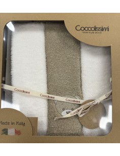 Tris asciugamani Teddy Moka | 100% cotone Made in Italy | Shopincasa