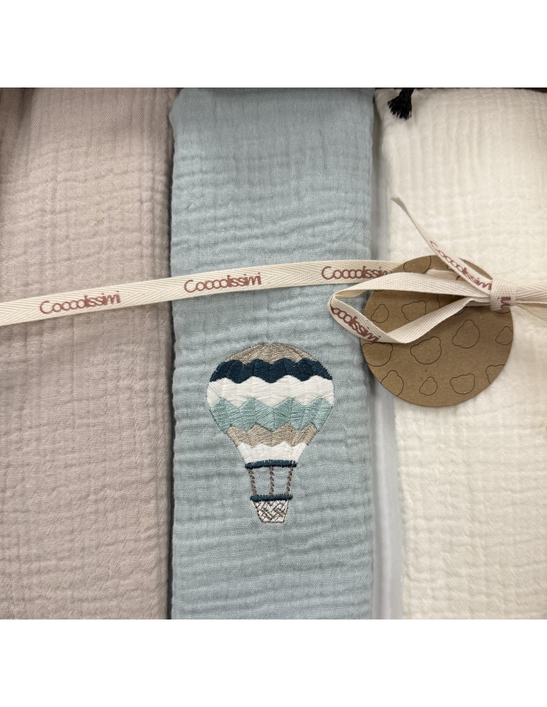 Tris mussole Balloon Agave | 100% cotone Made in Italy | Shopincasa