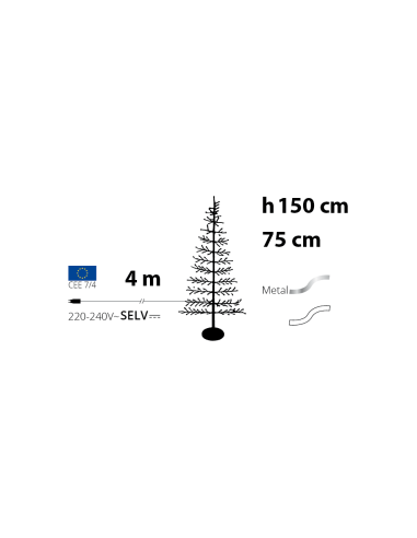 LUCI DI NATALE: vendita online Albero Conico 2D Tiglio Bianco H150cm con 186 MicroLED FlashLED, Rami Modellabili in offerta
