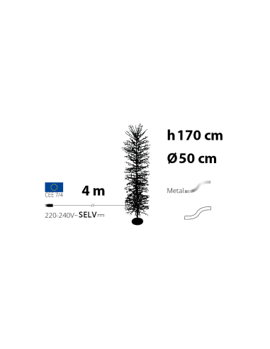 LUCI DI NATALE: vendita online Albero Tiglio Slim Bianco H170cm con 1416 MicroLED FlashLED Diamond, Rami Modellabili in offerta