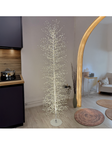 LUCI DI NATALE: vendita online Albero Tiglio Slim Bianco H170cm con 1416 MicroLED FlashLED Diamond, Rami Modellabili in offerta