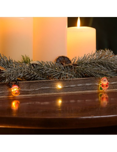 LUCI DI NATALE: vendita online Catena Decorata D2 1m con 10 MicroLED Bianco Caldo Mix4 PDQ, Luci Natalizie Decorative a Batte...
