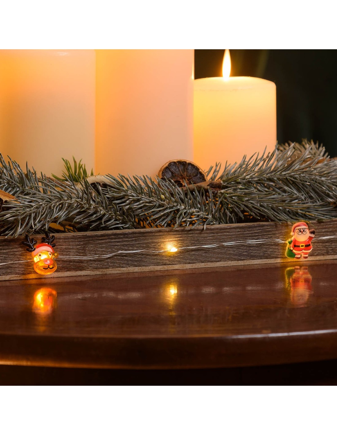 LUCI DI NATALE: vendita online Catena Decorata D2 1m con 10 MicroLED Bianco Caldo Mix4 PDQ, Luci Natalizie Decorative a Batte...