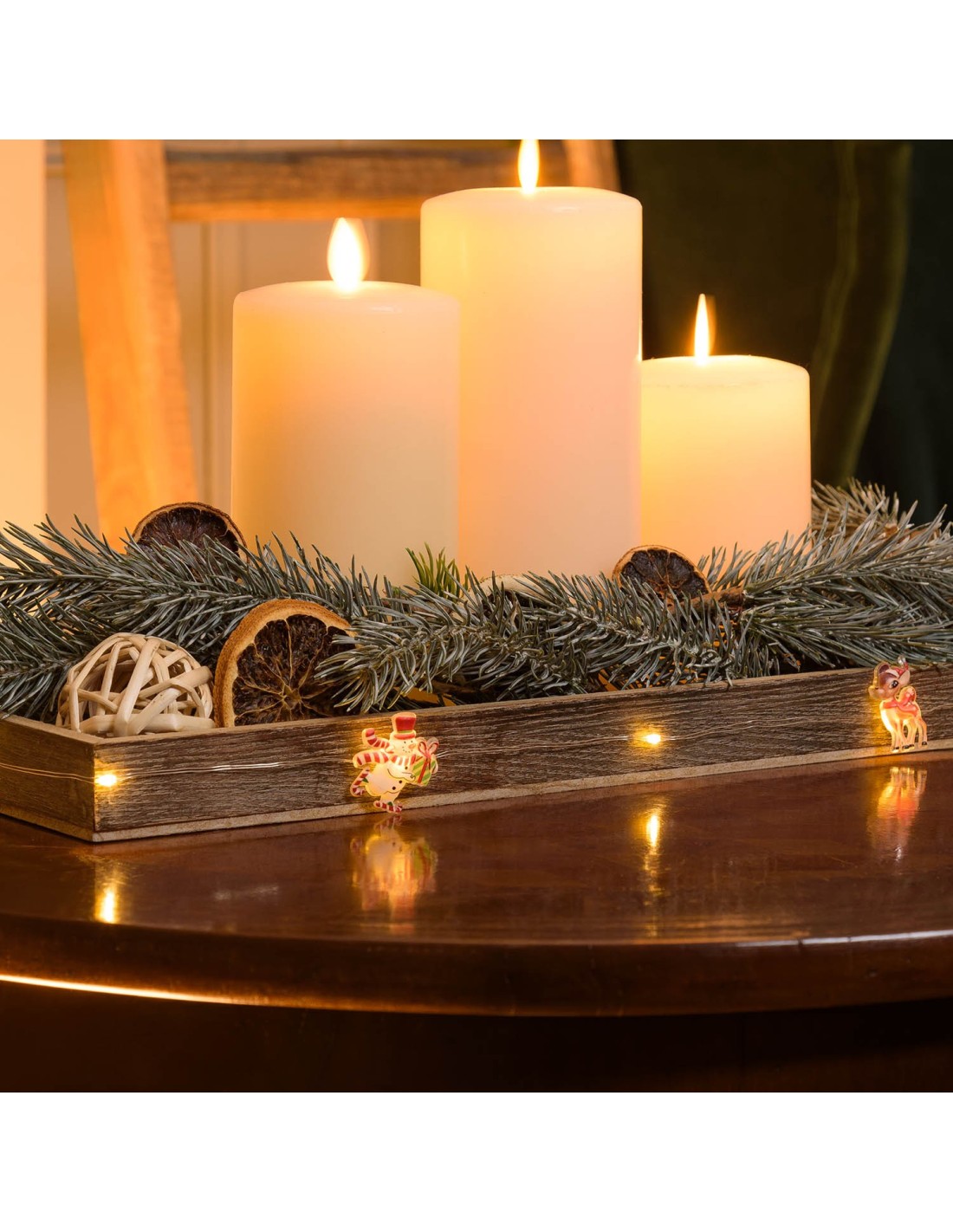 LUCI DI NATALE: vendita online Catena Decorata D2 1m con 10 MicroLED Bianco Caldo Mix4 PDQ, Luci Natalizie Decorative a Batte...