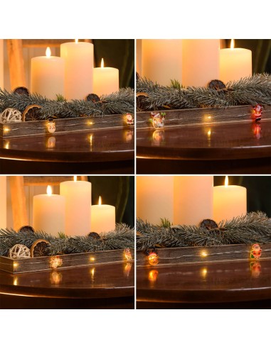 LUCI DI NATALE: vendita online Catena Decorata D2 1m con 10 MicroLED Bianco Caldo Mix4 PDQ, Luci Natalizie Decorative a Batte...