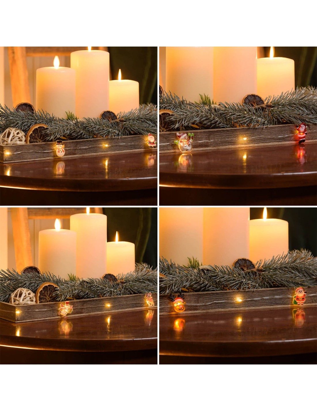 LUCI DI NATALE: vendita online Catena Decorata D2 1m con 10 MicroLED Bianco Caldo Mix4 PDQ, Luci Natalizie Decorative a Batte...