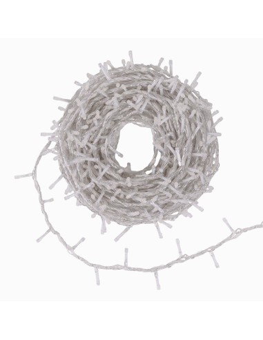 LUCI DI NATALE: vendita online Catena MiniCluster Ø6cm 30m StarFall Light 1660 LED Bianco Caldo Cavo Trasparente in offerta