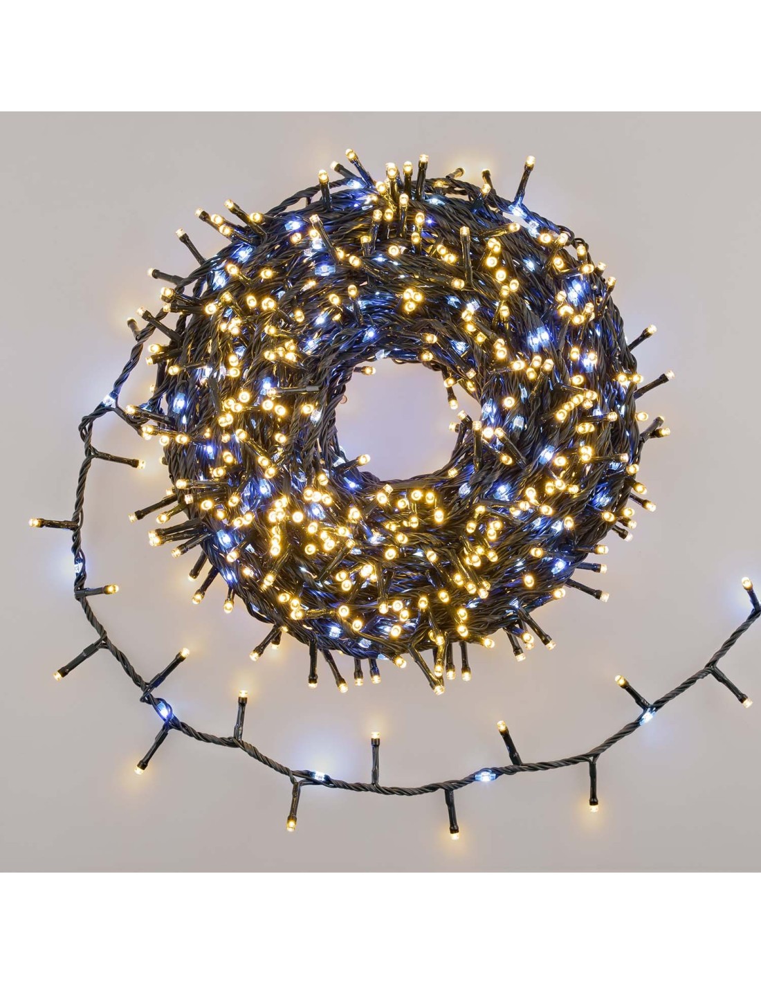 LUCI DI NATALE: vendita online Catena MiniCluster Ø6cm 30m StarFall Light 1660 LED Bianco Caldo e Bianco in offerta