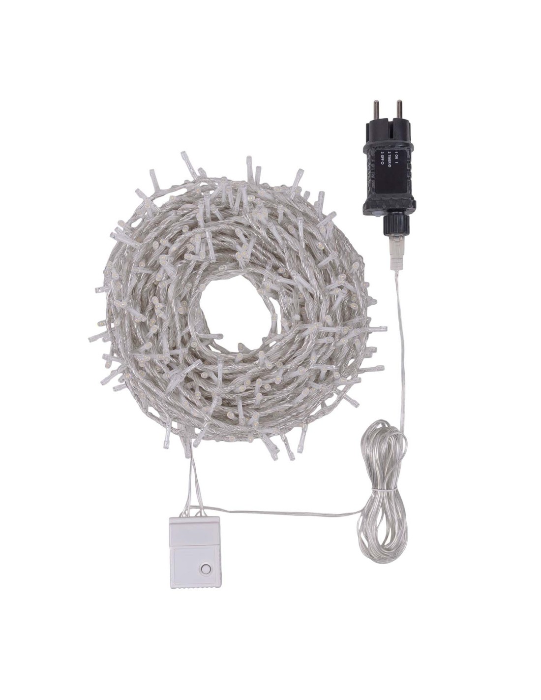 LUCI DI NATALE: vendita online Catena MiniCluster Ø6cm 30m StarFall Light 1660 LED Bianco Caldo e Bianco, Cavo Trasparente in...