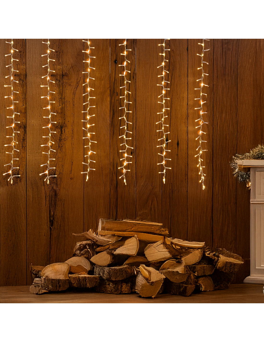 LUCI DI NATALE: vendita online Tenda StarFall Light 460xH80cm 1152 LED Bianco Caldo con Cavo Trasparente in offerta