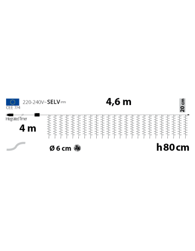 LUCI DI NATALE: vendita online Tenda StarFall Light 460xH80cm 1152 LED Bianco Caldo e Bianco Cavo Trasparente in offerta