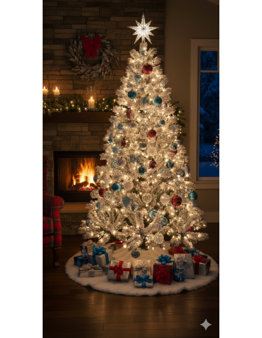 ALBERI DI NATALE: vendita online Albero di Natale "des alpes" altezza 180 cm diametro 93cm con 312 rami floccato in offerta