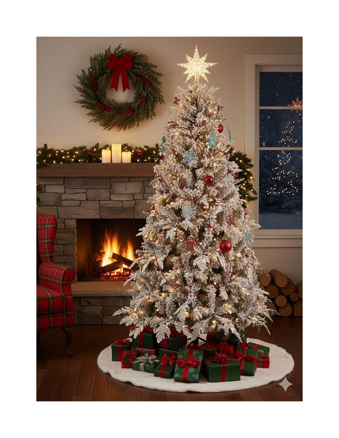 ALBERI DI NATALE: vendita online Albero di Natale Sole H230cm floccato con LED, abete artificiale PE e PVC con pigne e bacche...