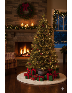 ALBERI DI NATALE: vendita online Pinetto di Natale H120cm PE+PVC con 150 LED bianco caldo in vaso, albero artificiale luminos...