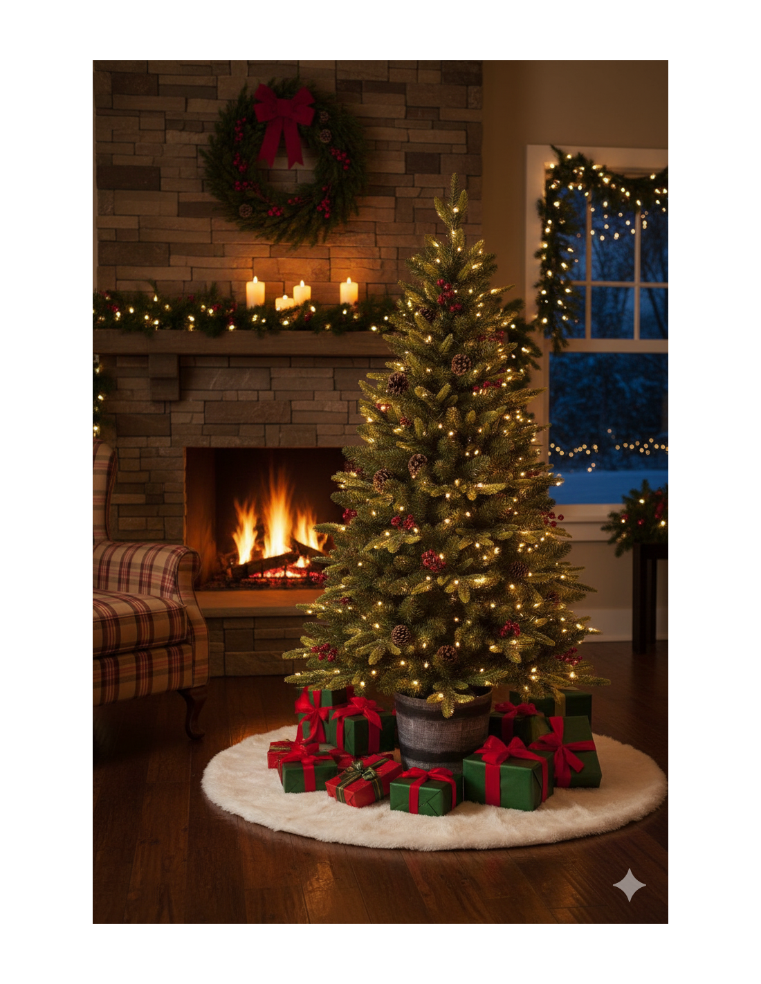 ALBERI DI NATALE: vendita online Pinetto di Natale H120cm PE+PVC con 150 LED bianco caldo in vaso, albero artificiale luminos...