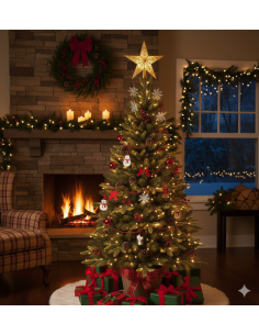 ALBERI DI NATALE: vendita online Pinetto di Natale H150cm PE+PVC con vaso quadrato simil legno, 301 rami folti realistici in ...