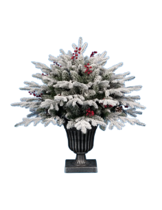 ALBERI DI NATALE: vendita online Pinetto di Natale H75cm floccato PE+PVC con vaso, abete artificiale innevato realistico e co...