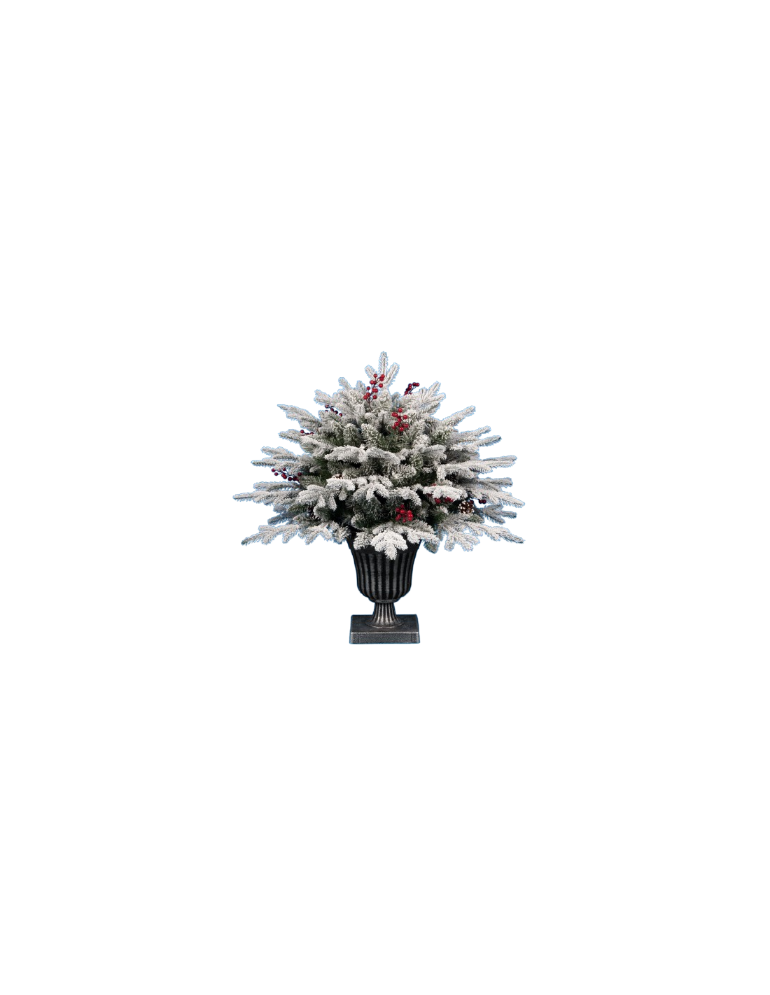ALBERI DI NATALE: vendita online Pinetto di Natale H75cm floccato PE+PVC con vaso, abete artificiale innevato realistico e co...
