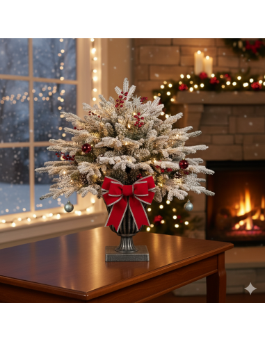 ALBERI DI NATALE: vendita online Pinetto di Natale H75cm floccato PE+PVC con vaso, abete artificiale innevato realistico e co...