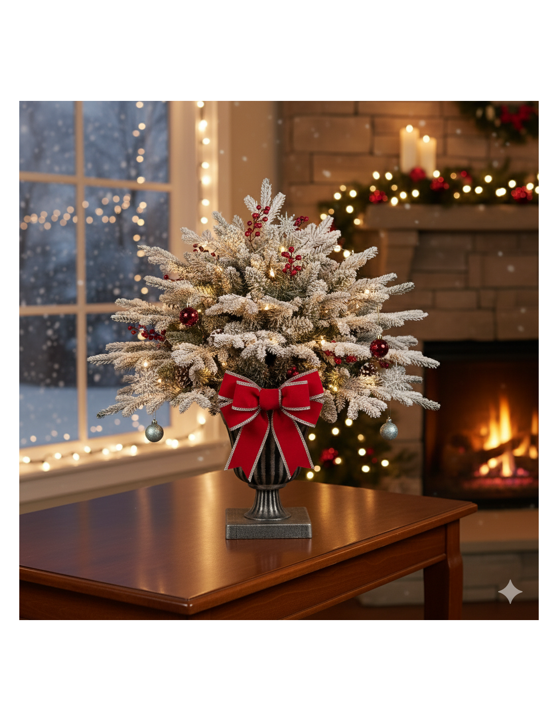 ALBERI DI NATALE: vendita online Pinetto di Natale H75cm floccato PE+PVC con vaso, abete artificiale innevato realistico e co...