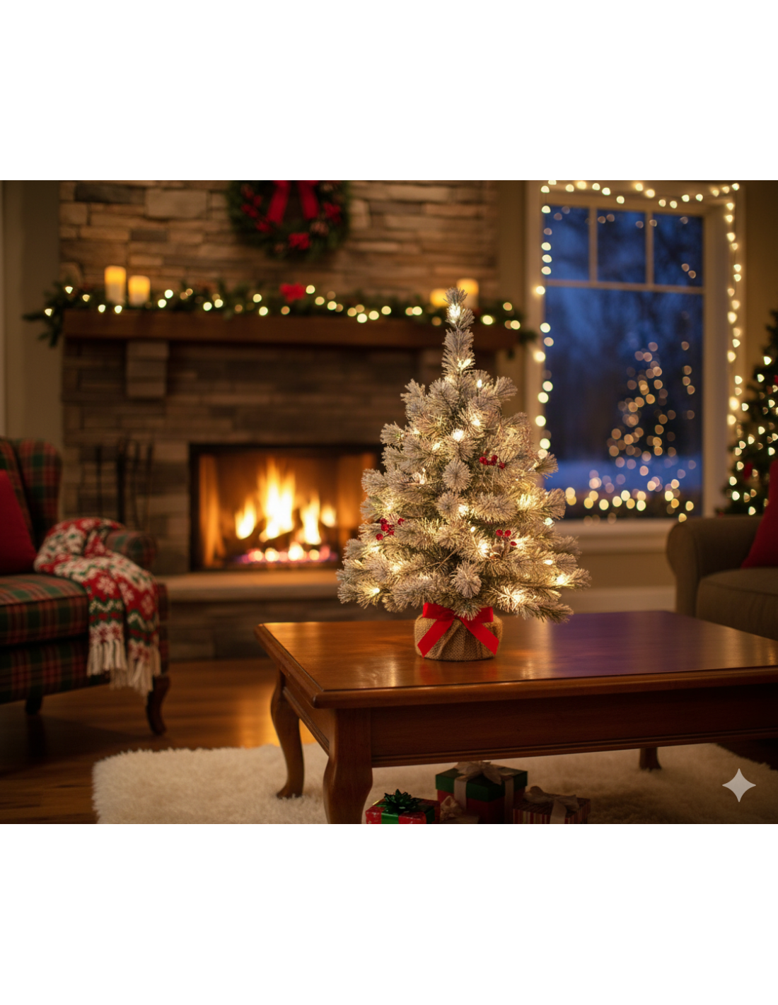 ALBERI DI NATALE: vendita online Albero Pinetto di Natale H75cm floccato con base in juta, abete artificiale innevato realist...