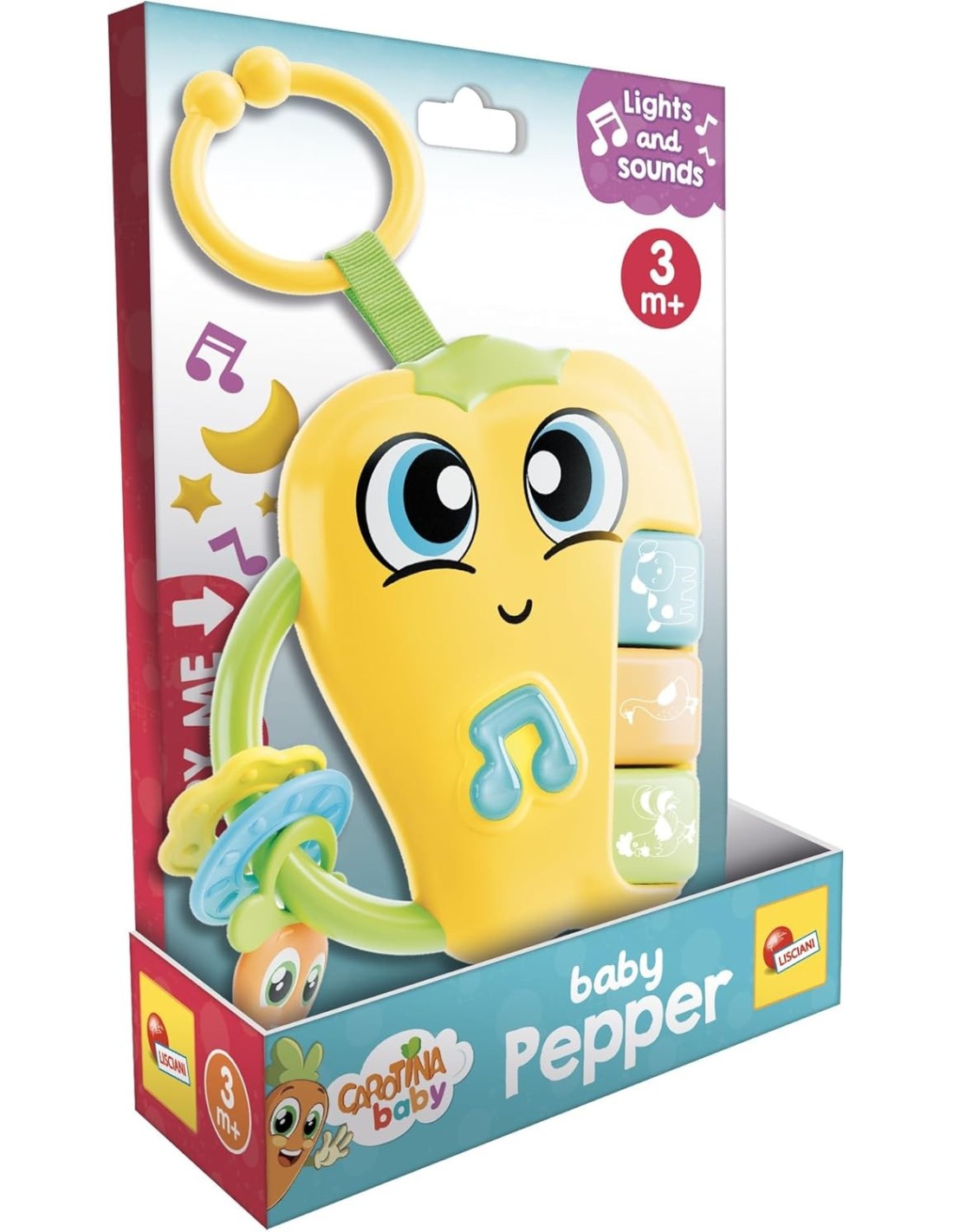 INFANZIA: vendita online CAROTINA BABY PEPPER, SONAGLIO ELETTRONICO, MASSAGGIAGENGIVE, GIOCO SENSORIALE 0+, 13X6 CM in offerta