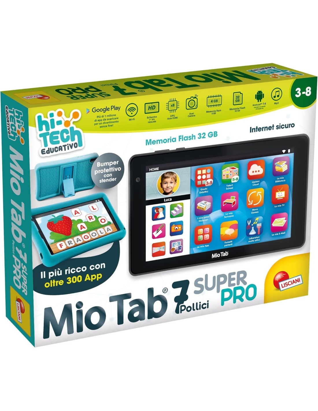 PRESCOLARI: vendita online MIO TAB 7 SUPER PRO, TABLET EDUCATIVO, SCHERMO 7″, 32 GB, 4 GB RAM, ANDROID, BUMPER SILICONE in of...