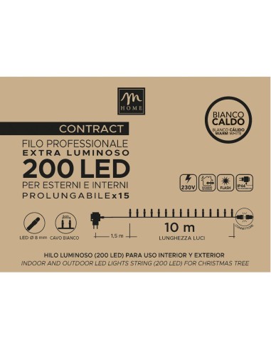 TENDA 200LED BIANCO CALDO DA ESTERNO CON FLASH