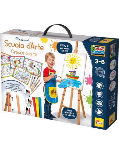 PRESCOLARI: vendita online MONTESSORI SCUOLA D’ARTE CRESCE CON TE, KIT ARTISTICO, CAVALLETTO REGOLABILE, ACQUARELLI, 45X62X7 ...