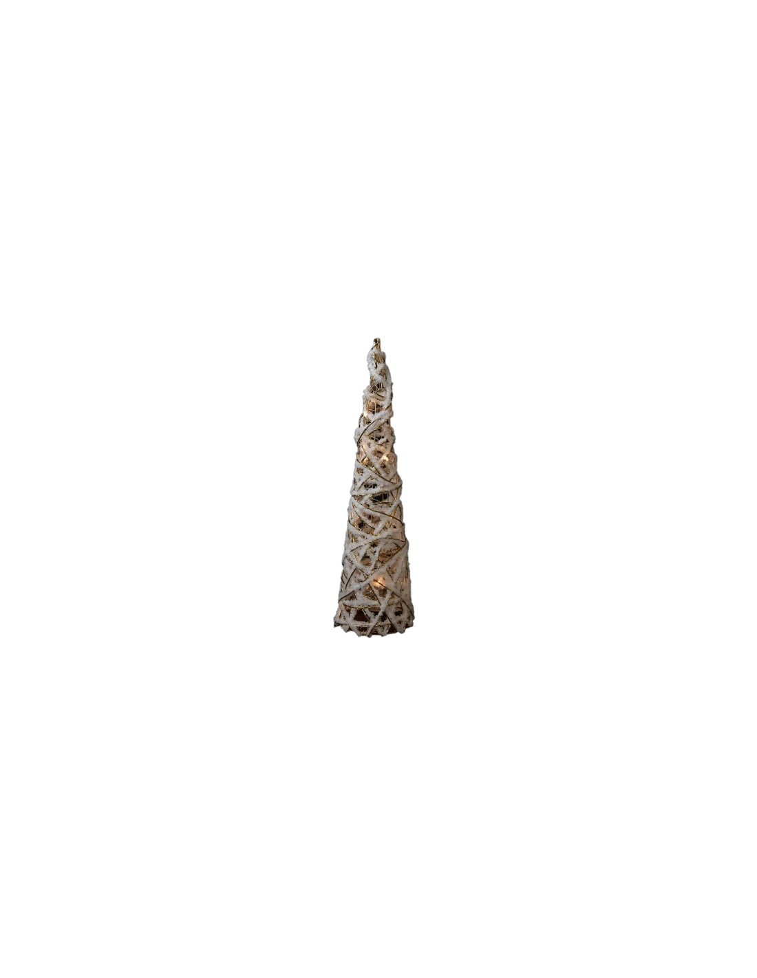 OGGETTISTICA NATALE: vendita online Albero cono di Natale bianco oro 16x60cm con 15 luci LED, decorazione luminosa elegante d...