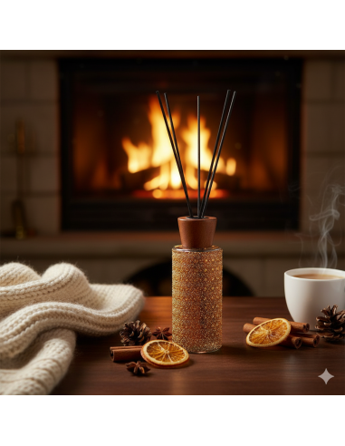 OGGETTISTICA NATALE: vendita online Diffusore strass di Natale 200ml vetro profumo arancia cannella, fragranza natalizia eleg...