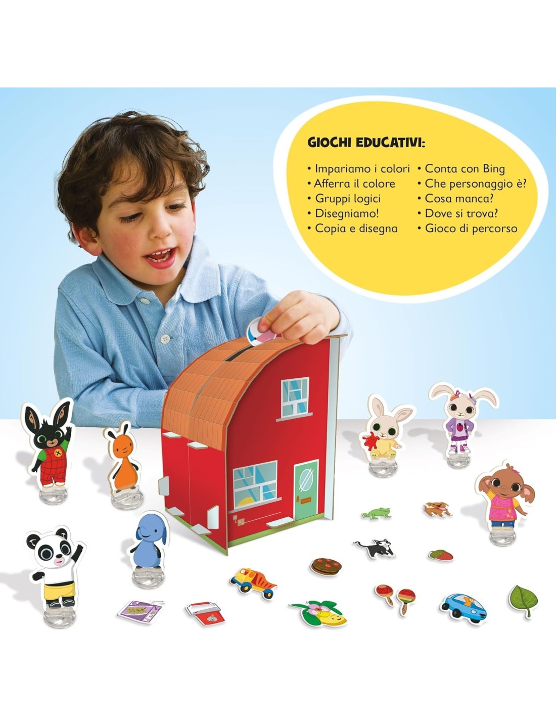 PRESCOLARI: vendita online BING, CASETTA DEI GIOCHI EDUCATIVI, INTERATTIVA, MUSICALE, LUMINOSA, 30X25X20 CM, GIOCO PER BAMBIN...