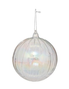 SFERE E PENDAGLI: vendita online Decorazione sfera di Natale 14cm in vetro trasparente a righe - La magia di Natale a casa tu...
